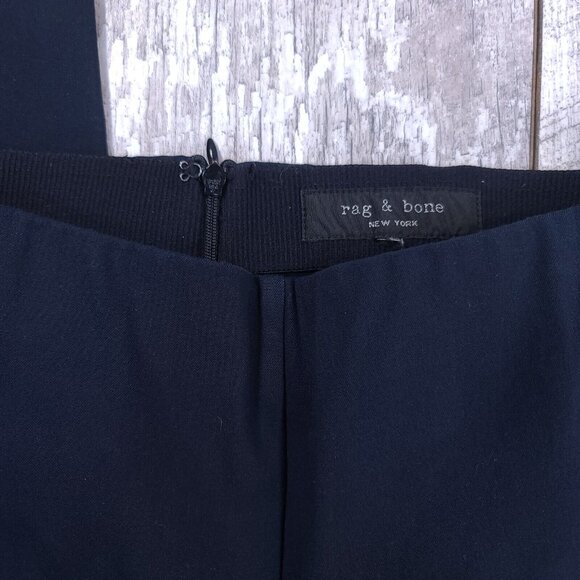 Rag & Bone Pants Womens Size 2 Ponte Ankle Blue Slim Fit Lightweight Trouser - Picture 5 of 6